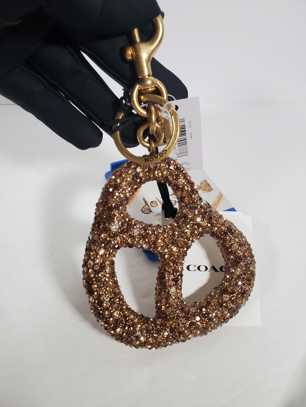 Coach Crystal Pretzel Bag Charm NWT